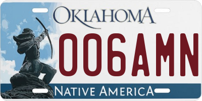 OK license plate 006AMN