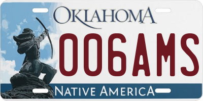 OK license plate 006AMS
