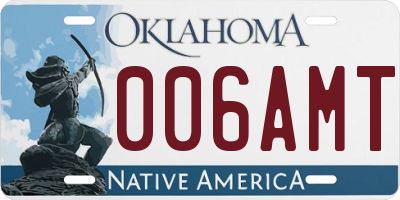 OK license plate 006AMT