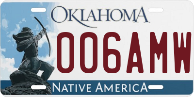 OK license plate 006AMW