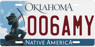 OK license plate 006AMY