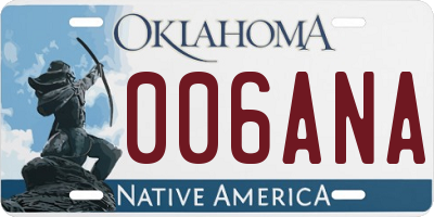 OK license plate 006ANA