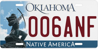 OK license plate 006ANF