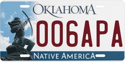 OK license plate 006APA