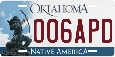OK license plate 006APD