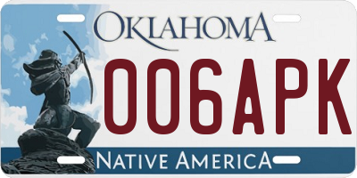 OK license plate 006APK