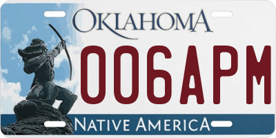 OK license plate 006APM