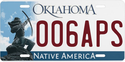 OK license plate 006APS