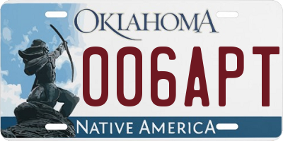 OK license plate 006APT