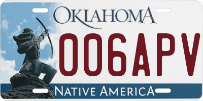 OK license plate 006APV
