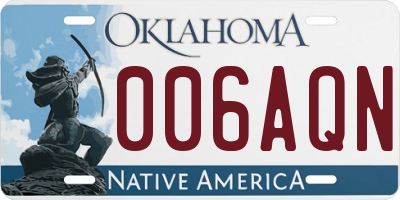 OK license plate 006AQN