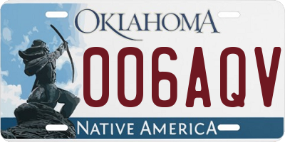 OK license plate 006AQV
