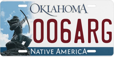 OK license plate 006ARG