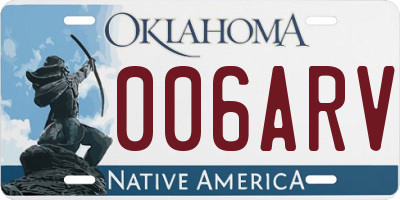 OK license plate 006ARV