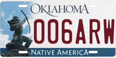 OK license plate 006ARW