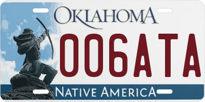 OK license plate 006ATA