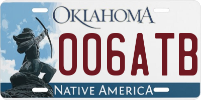 OK license plate 006ATB