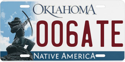 OK license plate 006ATE