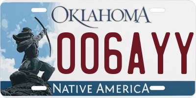 OK license plate 006AYY