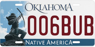 OK license plate 006BUB