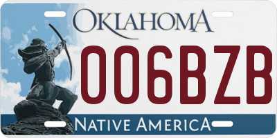 OK license plate 006BZB