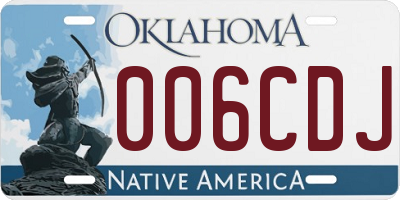 OK license plate 006CDJ