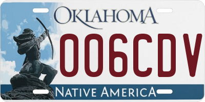 OK license plate 006CDV