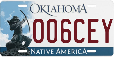 OK license plate 006CEY