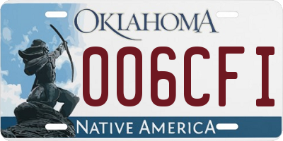 OK license plate 006CFI
