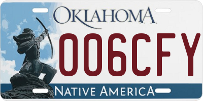 OK license plate 006CFY
