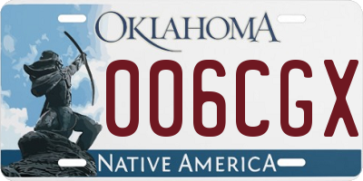 OK license plate 006CGX