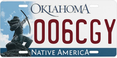 OK license plate 006CGY
