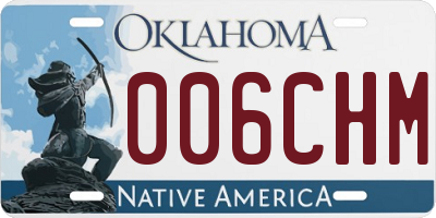OK license plate 006CHM