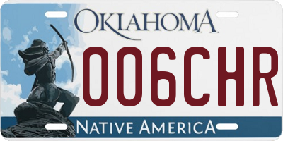 OK license plate 006CHR