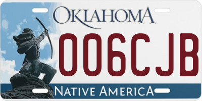 OK license plate 006CJB