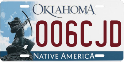 OK license plate 006CJD