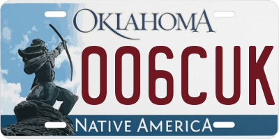 OK license plate 006CUK