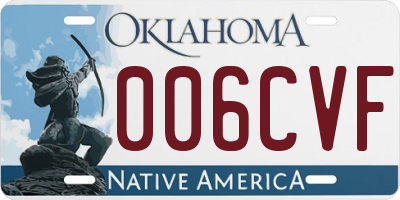 OK license plate 006CVF