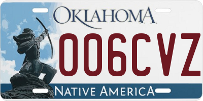 OK license plate 006CVZ