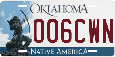 OK license plate 006CWN