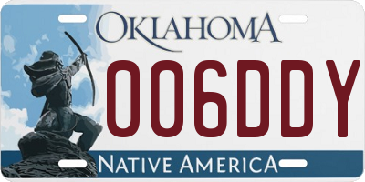 OK license plate 006DDY
