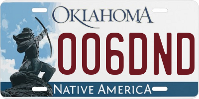 OK license plate 006DND