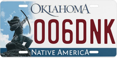 OK license plate 006DNK