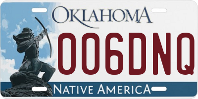 OK license plate 006DNQ