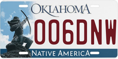 OK license plate 006DNW
