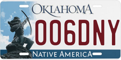 OK license plate 006DNY