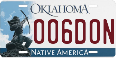 OK license plate 006DON