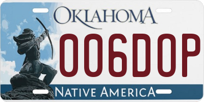 OK license plate 006DOP