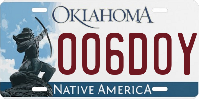 OK license plate 006DOY