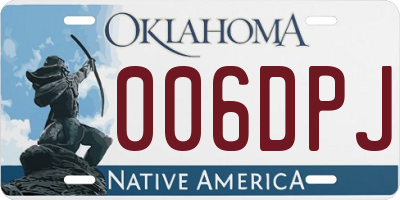 OK license plate 006DPJ